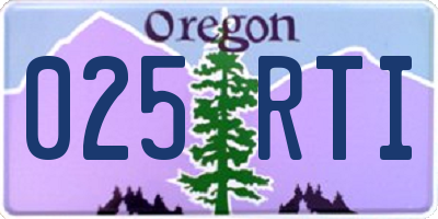OR license plate 025RTI