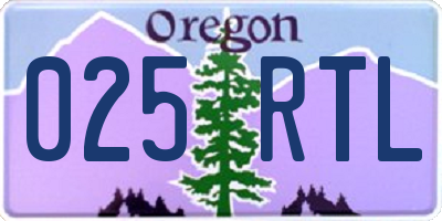 OR license plate 025RTL