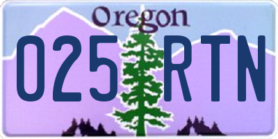 OR license plate 025RTN