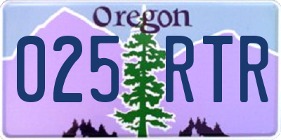 OR license plate 025RTR