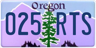 OR license plate 025RTS