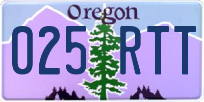 OR license plate 025RTT