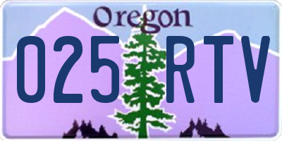 OR license plate 025RTV
