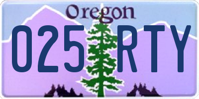 OR license plate 025RTY