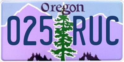 OR license plate 025RUC