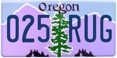 OR license plate 025RUG