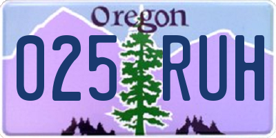 OR license plate 025RUH