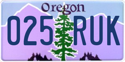 OR license plate 025RUK
