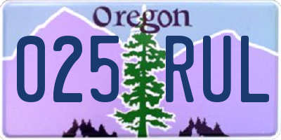 OR license plate 025RUL