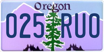 OR license plate 025RUO