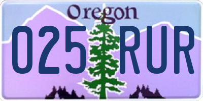 OR license plate 025RUR