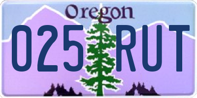 OR license plate 025RUT