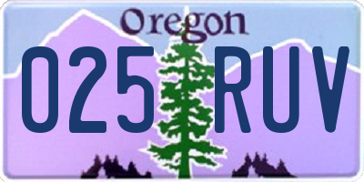 OR license plate 025RUV