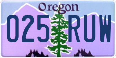 OR license plate 025RUW