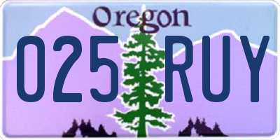 OR license plate 025RUY