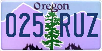 OR license plate 025RUZ
