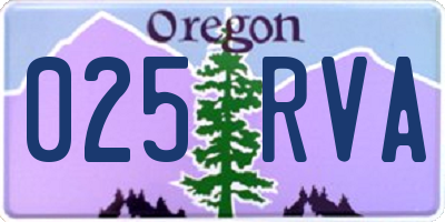 OR license plate 025RVA