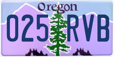 OR license plate 025RVB