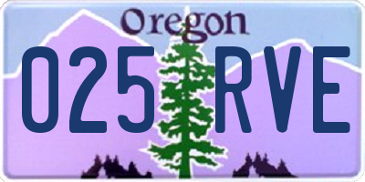OR license plate 025RVE