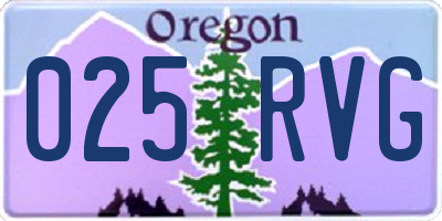 OR license plate 025RVG