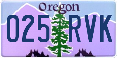 OR license plate 025RVK