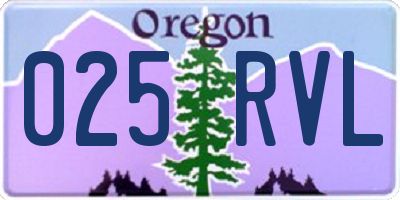 OR license plate 025RVL