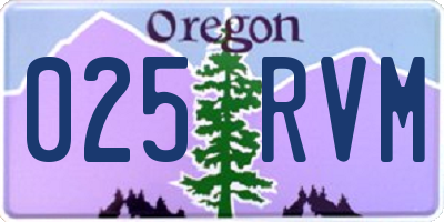 OR license plate 025RVM
