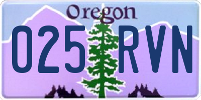 OR license plate 025RVN