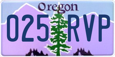OR license plate 025RVP