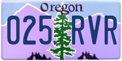 OR license plate 025RVR