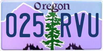 OR license plate 025RVU