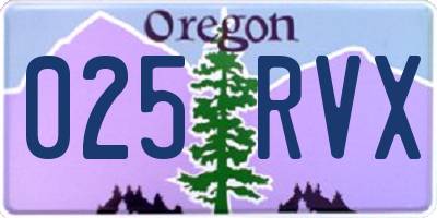 OR license plate 025RVX