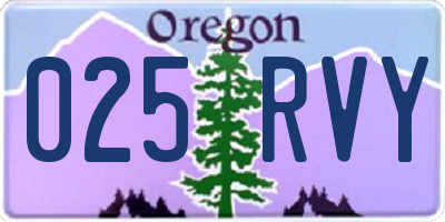 OR license plate 025RVY