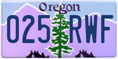 OR license plate 025RWF