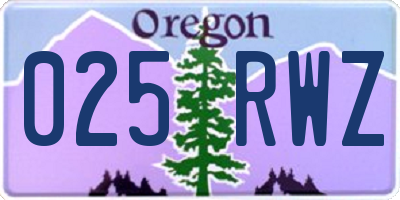 OR license plate 025RWZ