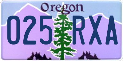 OR license plate 025RXA