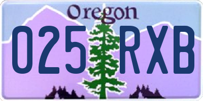 OR license plate 025RXB