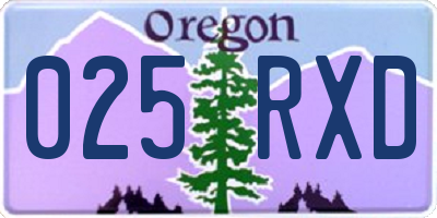 OR license plate 025RXD