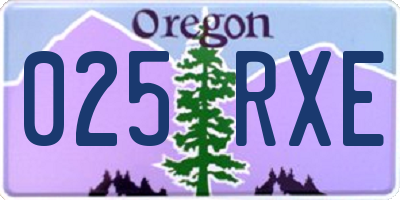 OR license plate 025RXE