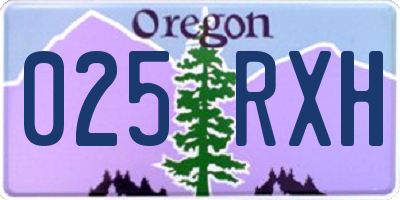 OR license plate 025RXH