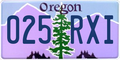 OR license plate 025RXI