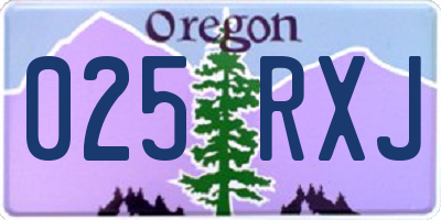 OR license plate 025RXJ