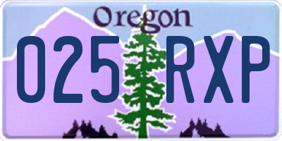 OR license plate 025RXP
