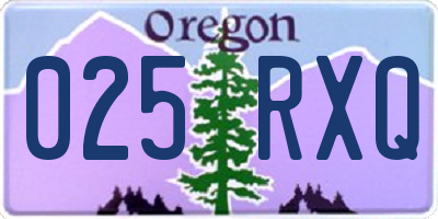 OR license plate 025RXQ