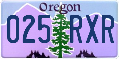 OR license plate 025RXR