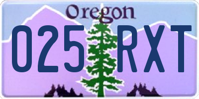 OR license plate 025RXT