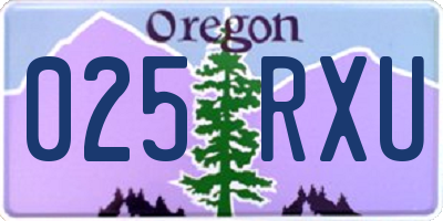 OR license plate 025RXU