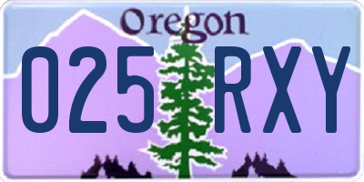 OR license plate 025RXY