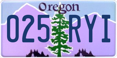 OR license plate 025RYI