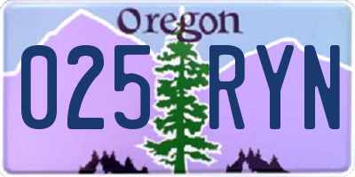 OR license plate 025RYN